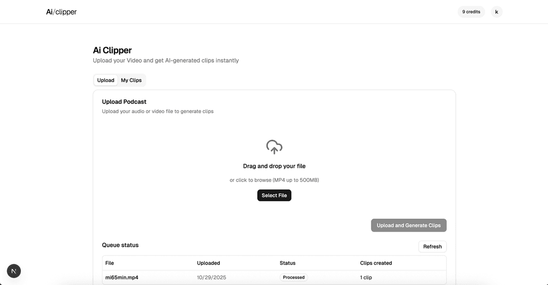 AI Clipper and Caption Generator